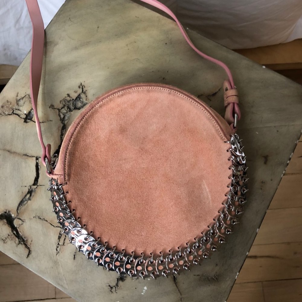 GORGEOUS Paco Rabanne Circle Chainmail Bag, Pink